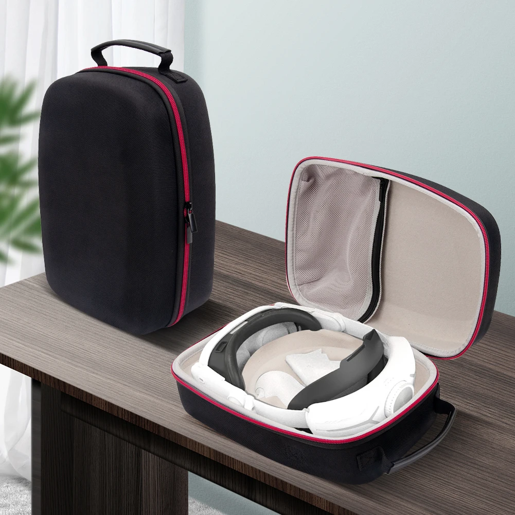 

EVA Hard Carry Bag Portable VR Headset Controller Storage Bag Shockproof Anti-Scratch with Len Protective Cover for Meta Quest 3