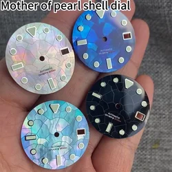 Piezas de reloj de 29mm para hombre, esfera de reloj blanca, azul y negra, patrón de fragmento de nácar, compatible con NH35 NH36, accesorios de reloj automáticos