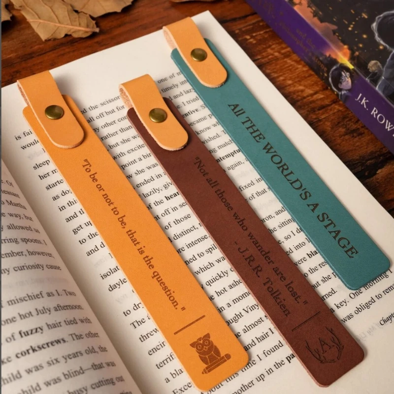 Multi-colored Leather Strip Bookmark DIY Reading Page Folder, Teacher and Student Reading Gift Bookmark