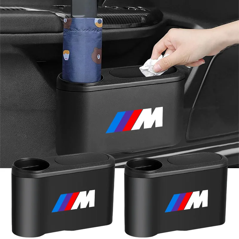 Hanging Car Trash Can Auto Emblem Garbage Box Accessories For BMW M Performance 1 3 5 7 Series M3 M4 M5 M6 X1 X3 X5 X6 X7 E30