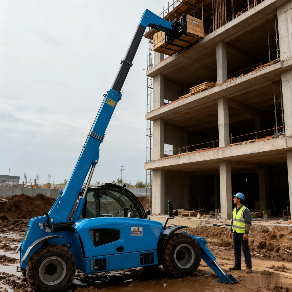 EPA ERT1500E 1.35t Articulated Compact Small Forklift Telescopic Mini Electric Telehandler Wheel Loader