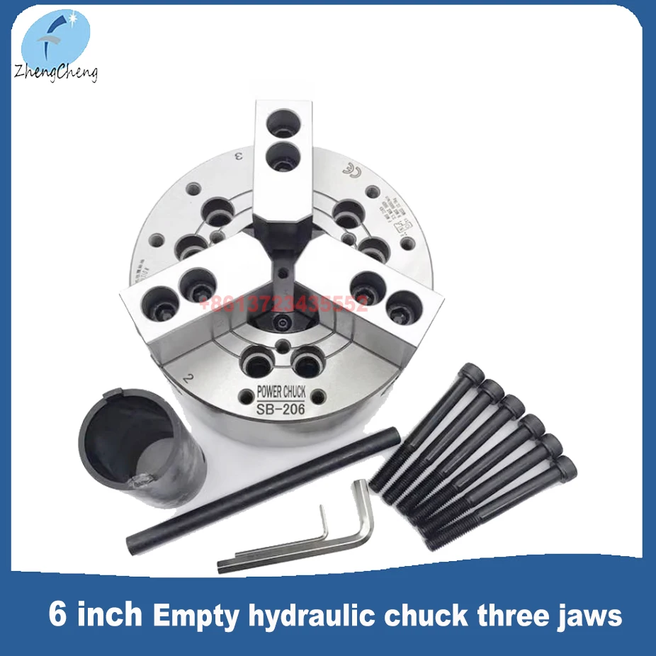 

CNC High precision Hollow hydraulic chuck SB-206 6 inch standard high speed 3 jaws chuck For mechanical CNC lathe