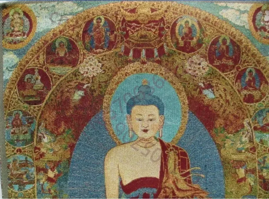 Golden silk embroidery thangka exorcism guanyin Buddha in Tibet and Nepal/1