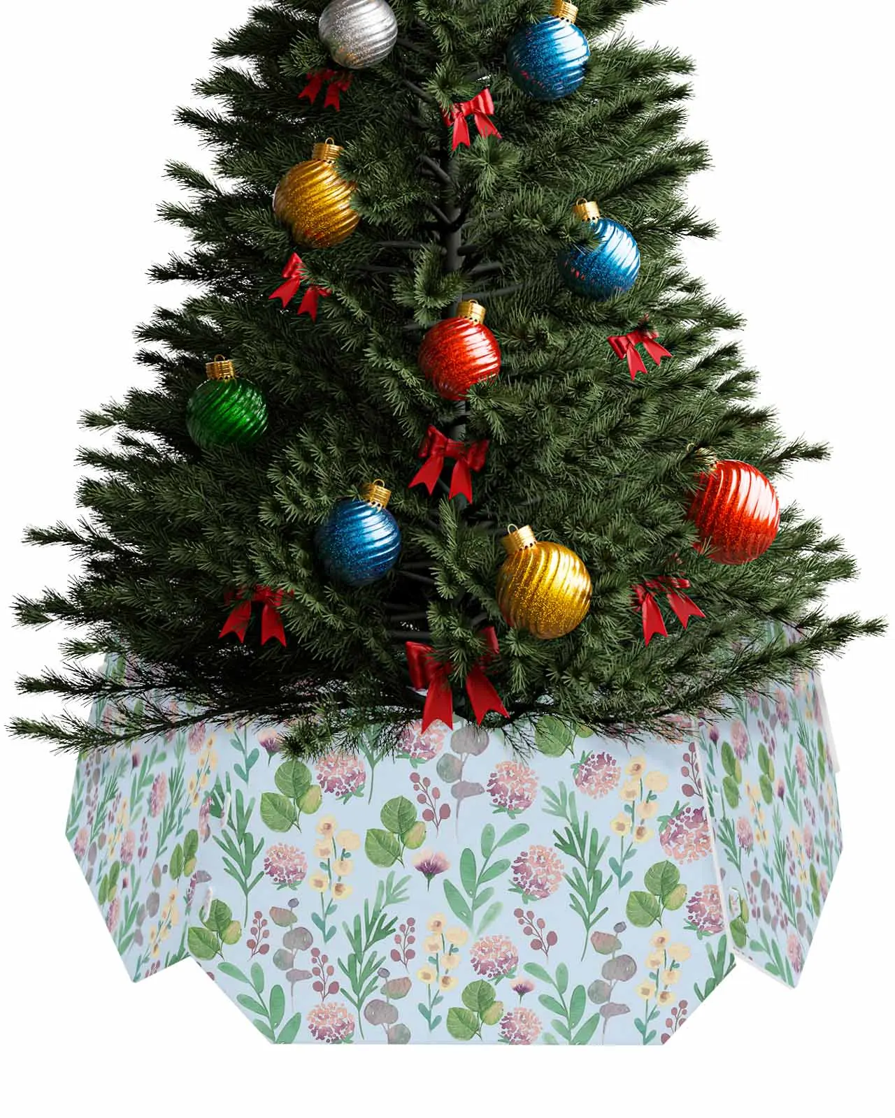 Plants Leaves Christmas Tree Creative Printed stereoscopic Tree Bottom Decoration Festival Party Tree Skirt