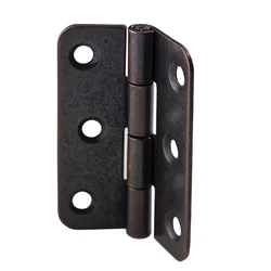4PCS 270 Degree Furniture Hinge Antique Copper Iron Metal Round Corner 2 Inch Hinges for Cabinet Cupboard Doors with Free Screws
