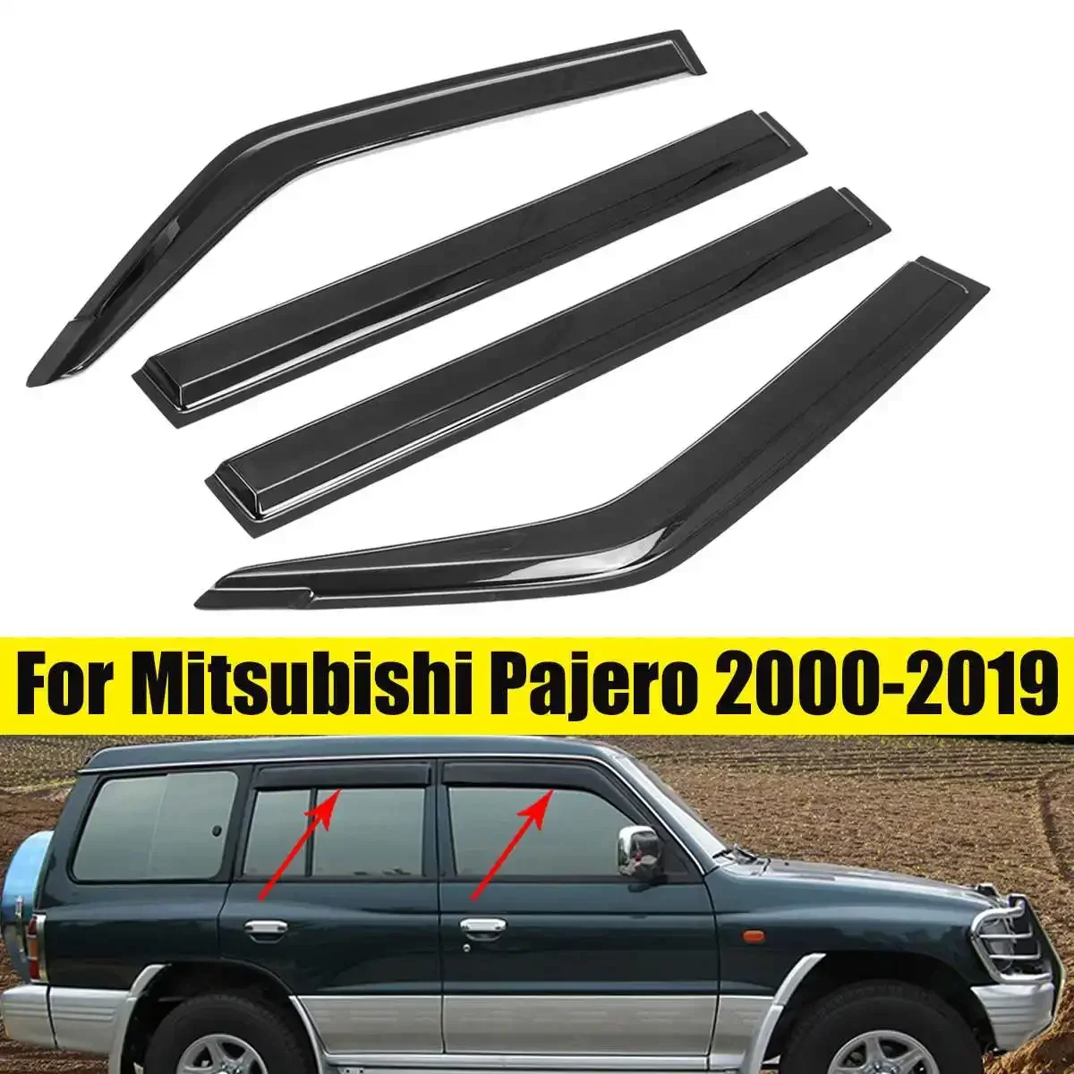 

4pc/set Car Windshield Wipers Deflectors for Mitsubishi Pajero NM NP NS NT NW NX V73 V93 V97 Windows Rain Window Visor Sun Visor