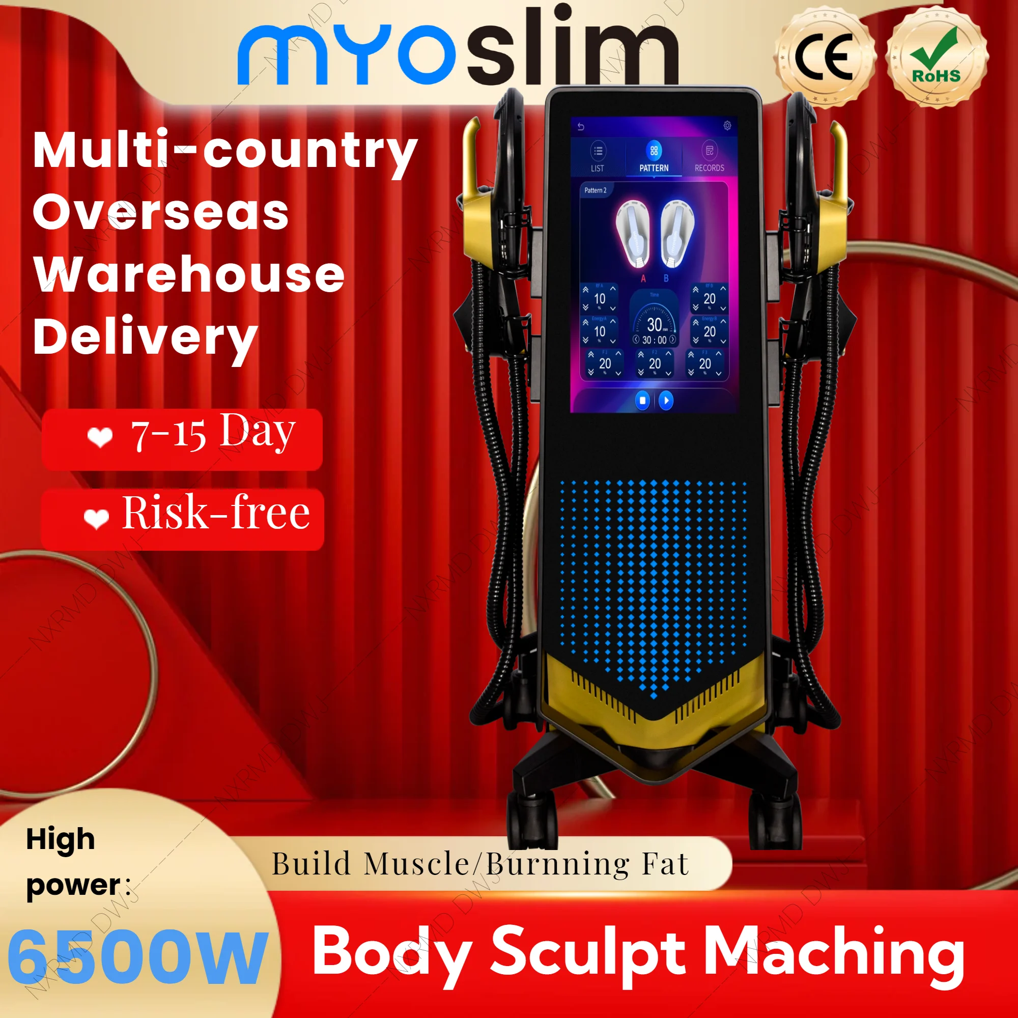 

MYOslim RF EMS Body Sculpting Machine 18.5 Inch Screen Fat Weight Loss Electromagnetic Sculpt Slimming Muscle Stimulation Device
