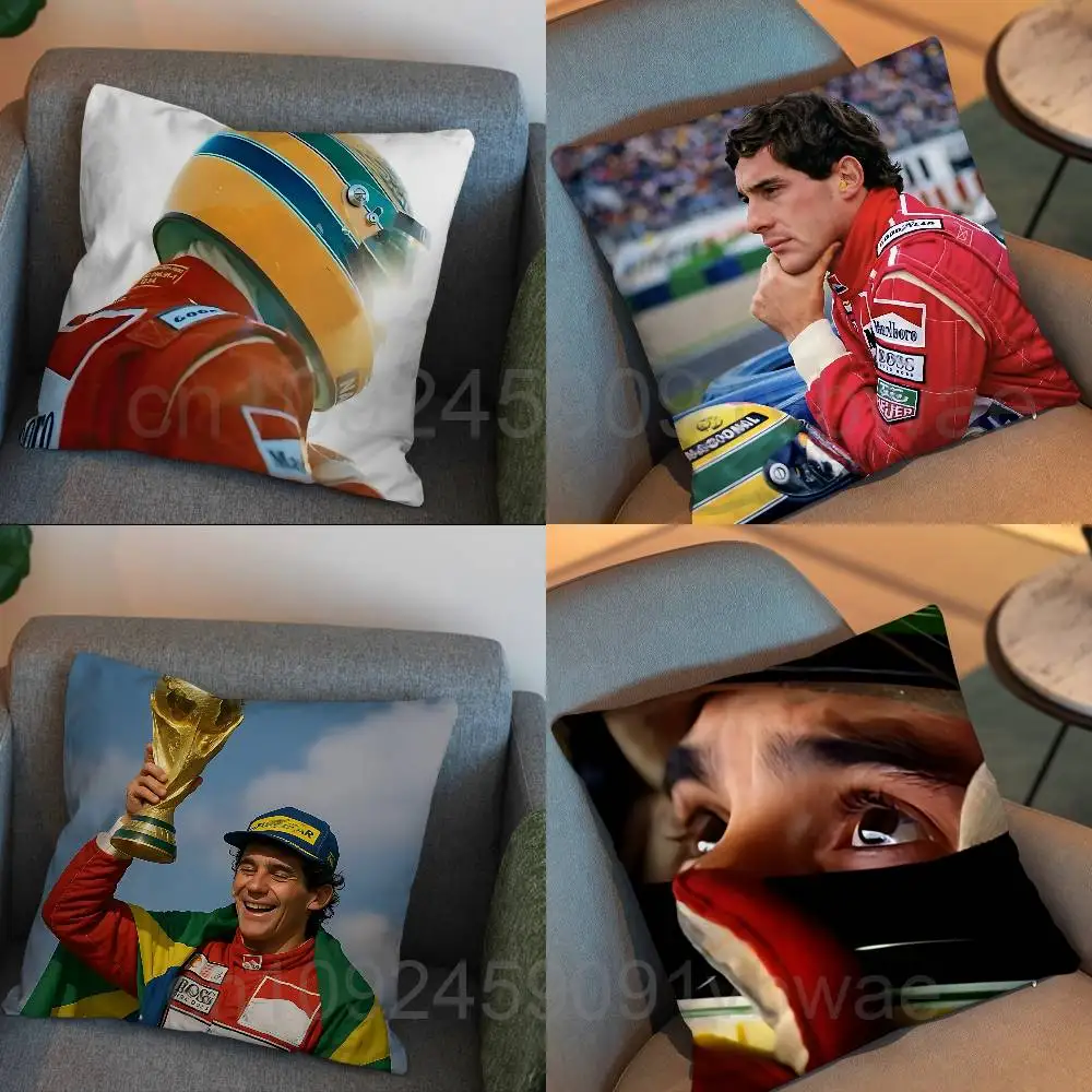 

car cool Ayrton Senna Pillow Case Sofa Living Room Bedroom Headboard Backrest Cushion Square Cushion Nap Time