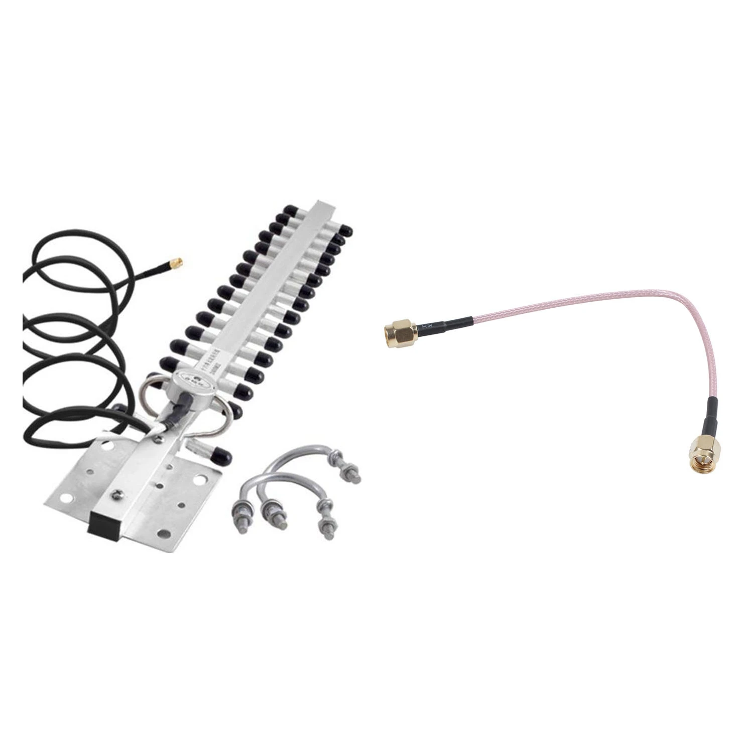 

ABMI-1 шт. 2,4 ГГц 16DBI-18DBI Yagi WLAN Wi-Fi Omni Беспроводная антенна и 1 шт. SMA Male to SMA Male Connector Pigtail Cable,