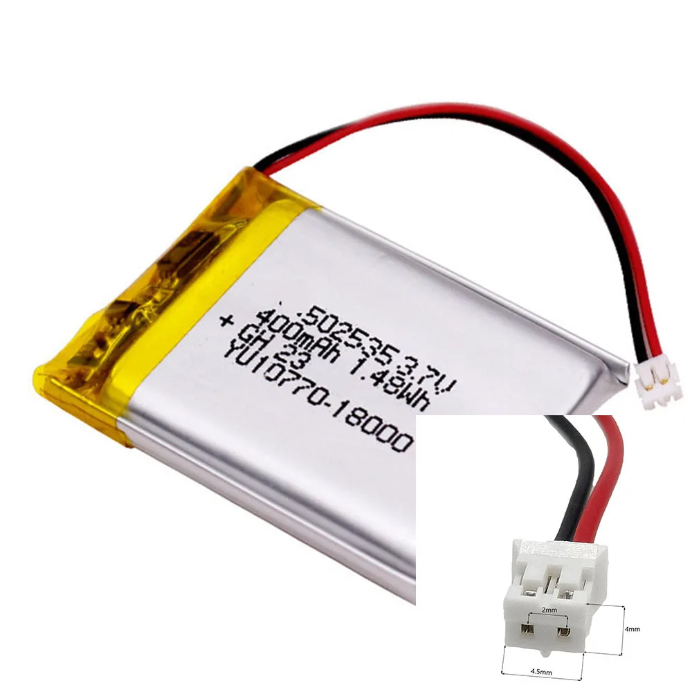 

Rechargeable 3.7V 400Mah 502535 Lithium Polymer Ion Battery For MP4 CAMERA POWER BANK DVD SMART WATCH GPS MOBILE POWER LAPTOP