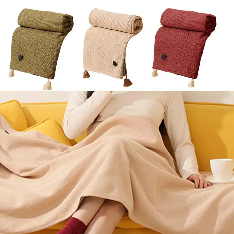 

Heated Shawl Portable Cordless Electric Heating Blanket with 3 Heating Modes 15 Seconds Fast Heating Soft Heated Shawl