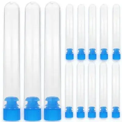 50pcs Plastic Test Tubes Clear Storage Containers For Sample Liquid Gel Portable Travel Use Chemistry Experiment Lab