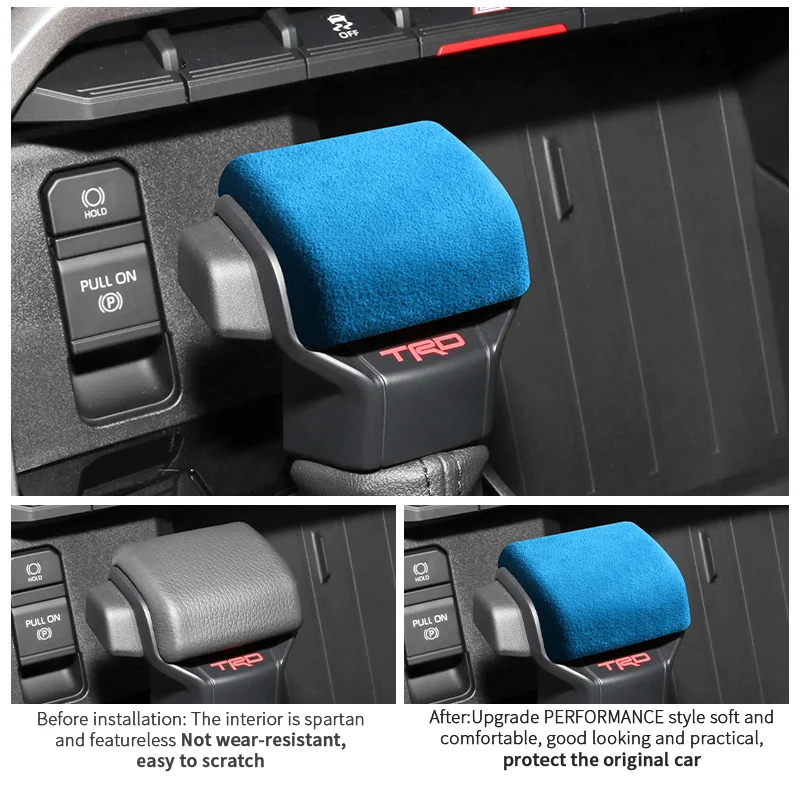 Made of Alcantara For Toyota Tundra (2022-) Sequoia (2023-) Gear Shift Knob Boot Cover Stickers Car Interior Tuning Accessorie