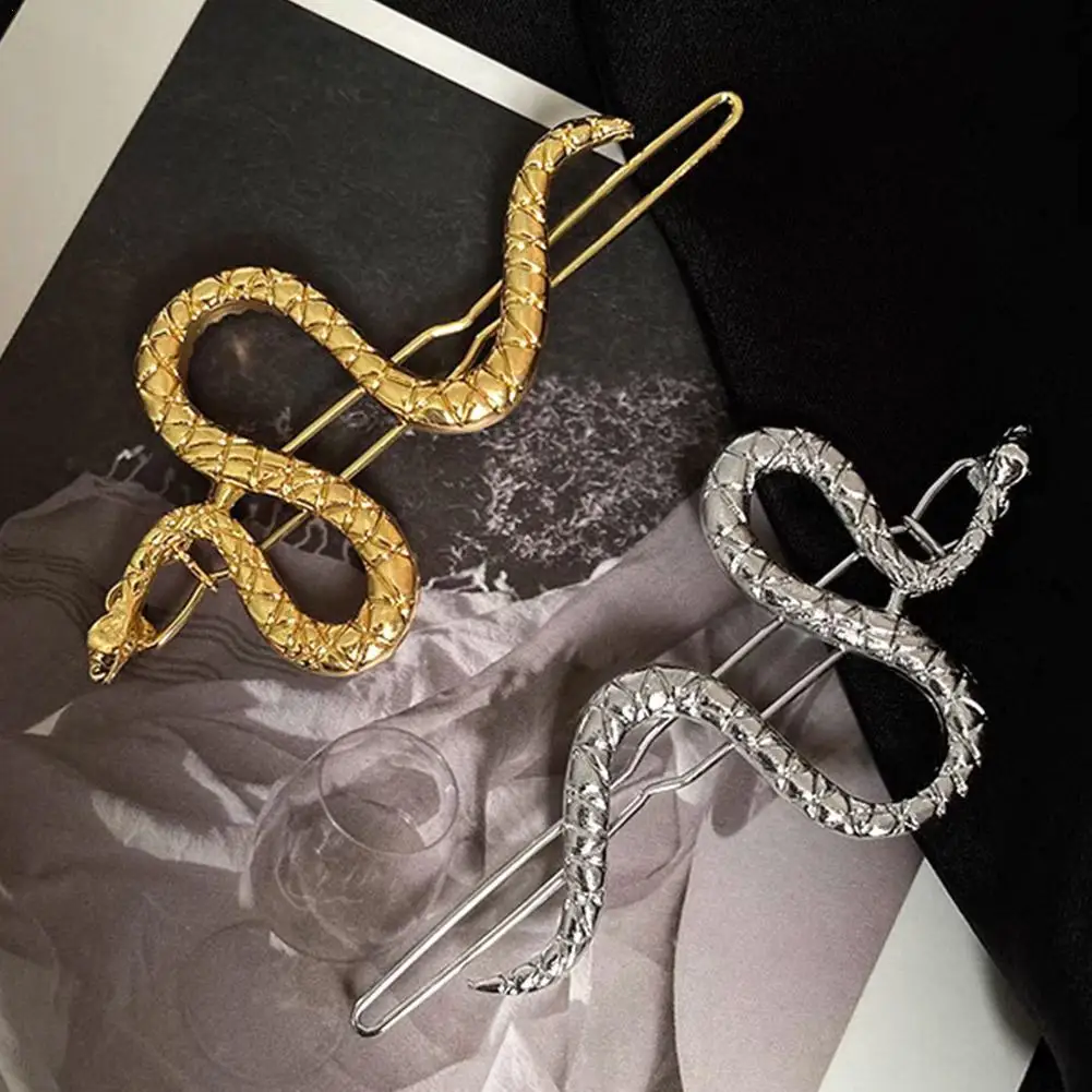 Creative Snake Hairpins For Woman Gold/Silver Color Metal Snake Hair Fringe Decoration Woman's Novelty Headwear Girl's Hairpin