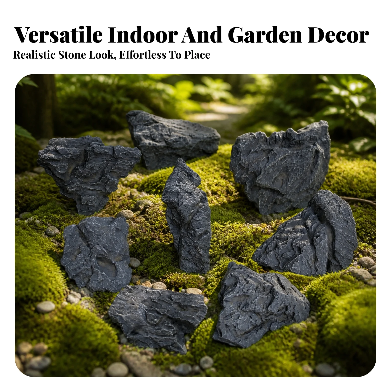 8 Pieces Artificial Landscape Rock Indoor Faux Rock Simulated Garden Stone Textured Simulated Stone Irregular for Landscapers
