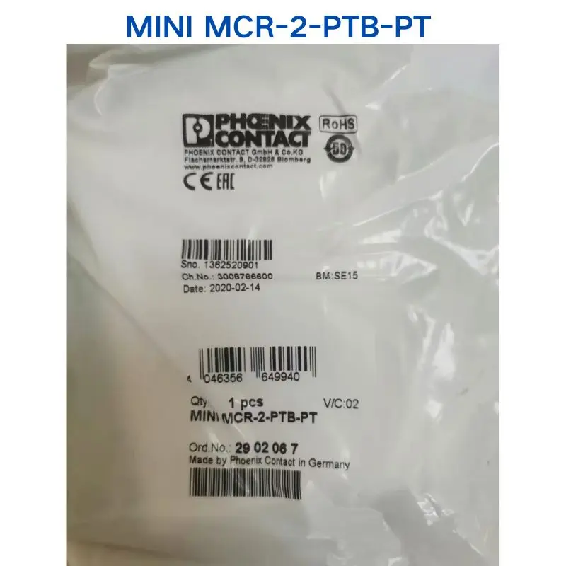 

brand new PHOENIX isolator MINI MCR-2-PTB-PT 2902067