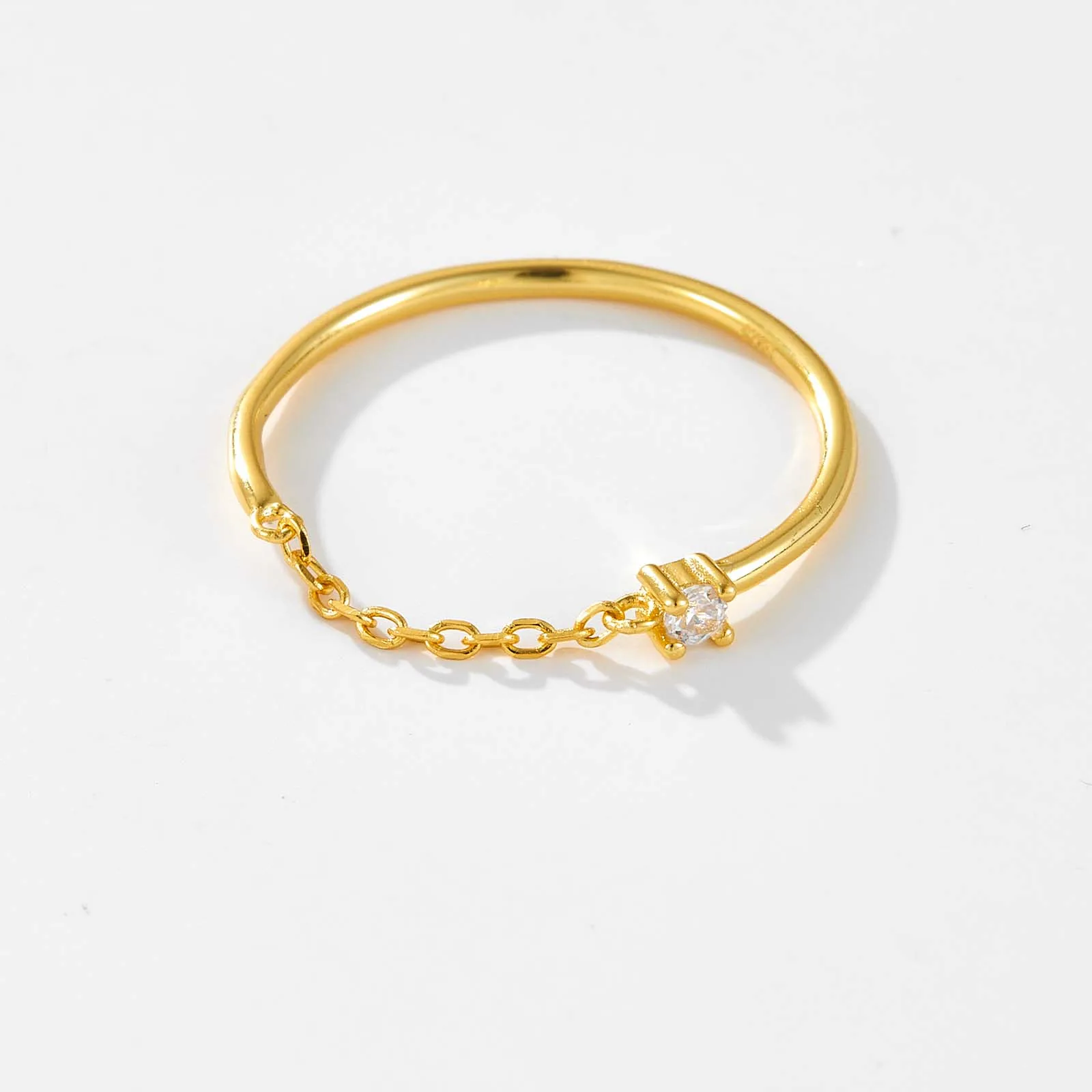 ANDYWEN 925 Sterling Silver Gold Chain Rings Nia Tiny Slim Rings Women Rock Punk Wedding Luxury Party Slim Jewelry Gift Round — zdjęcie 3