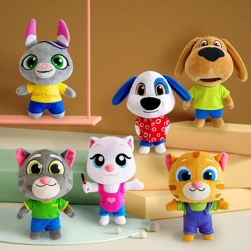 Can't Talk Talking Tom And Friends With Changeable Clothes Plush Doll 18cm Talking Tom Angela Dolls Accompany Gift For Children