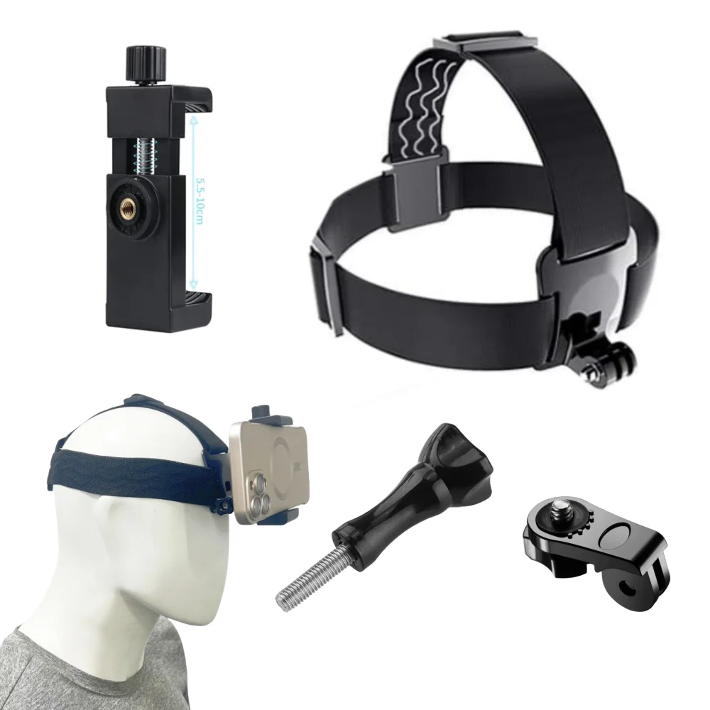 Mobiele telefoon hoofdband houder hoofdband montageset mobiele telefoon montagebeugel voor Gopro Hero 11 10 9 8 7 actiecamera