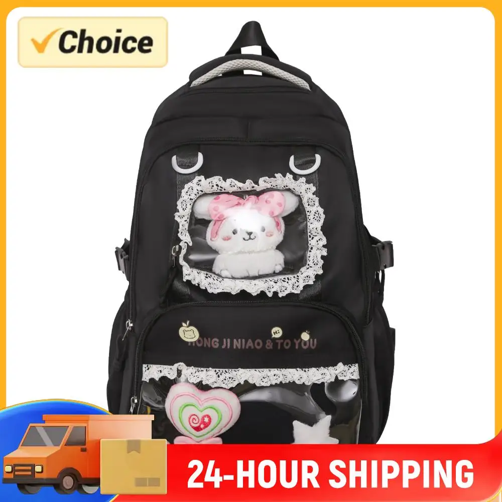 Women Ita Bag High-capacity Nylon Backpack Lightweight Schoolbag Multi-Layer for College
