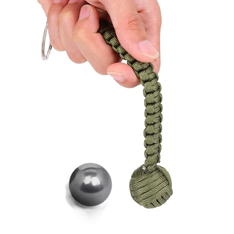 

Self Defense Lanyard Monkey Fist Keychain Outdoor Security Protection Defensa Personal Steel Ball Women Survival Weapon