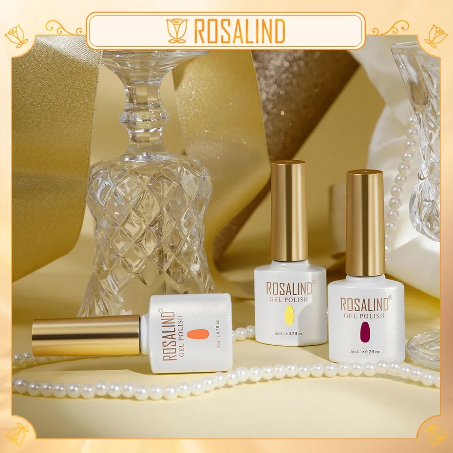 ROSALIND สีแดง UV เจลเล็บ 6/10ML กึ่งถาวรเคลือบ HYBRID เล็บ BASE TOP Coat เล็บ Art