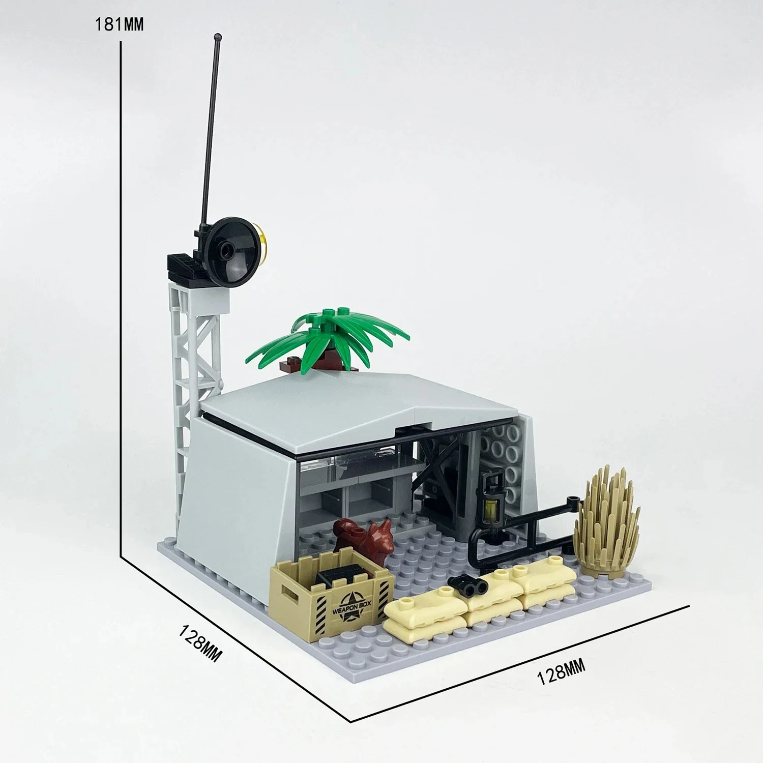 Blocos de Construção do Centro de Comando Militar para Crianças, Brinquedos Modelo Montados, Pequenas Partículas Acessórios