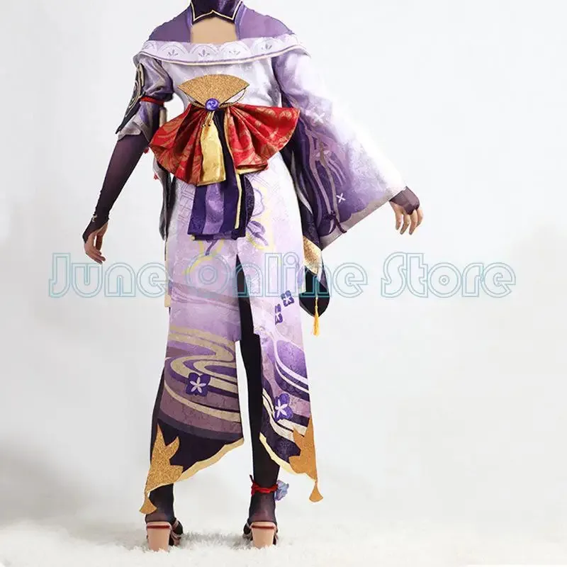 2025 игра Genshin Impact Raiden Shogun Beelzebul, карнавальный костюм, аниме, униформа, парик, платье на Хэллоуин для женщин