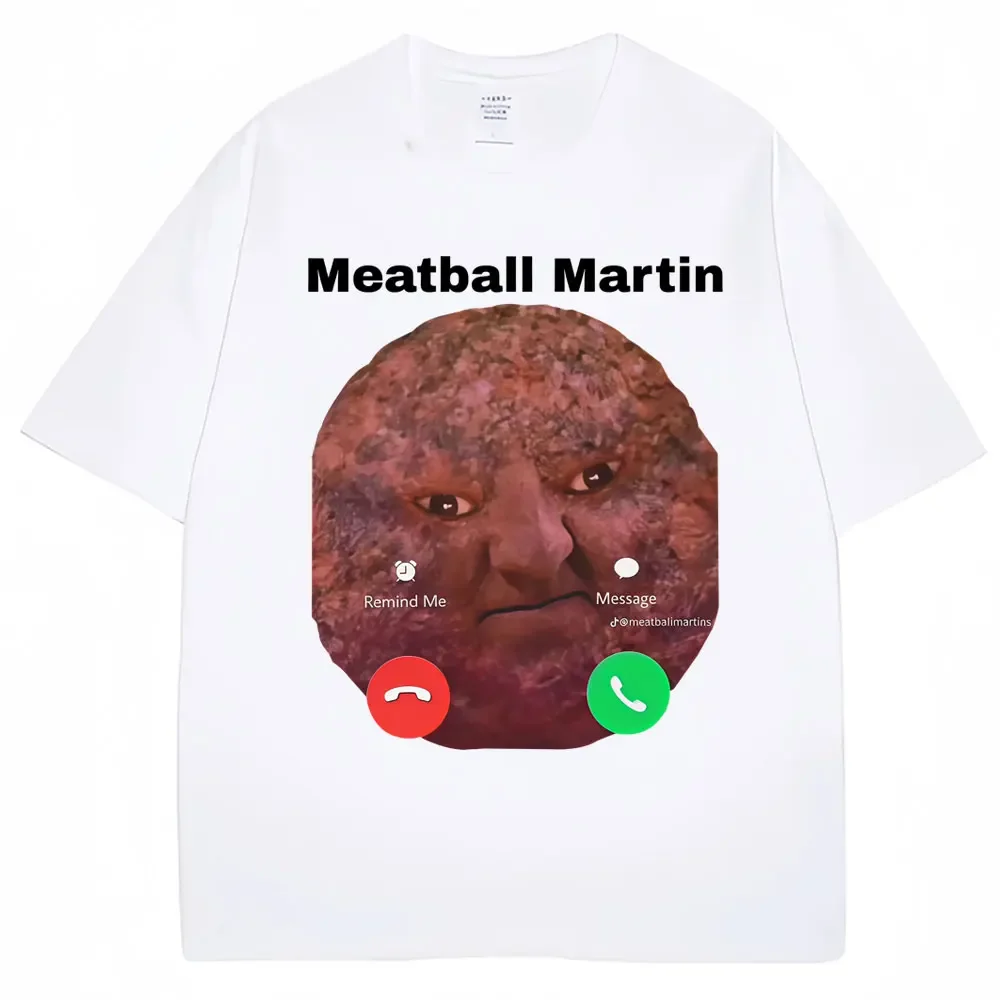 Camiseta divertida de albóndigas Martin voor dames camisa informeel Retro humor invest Unisex de gran MohamedTop transpirable con