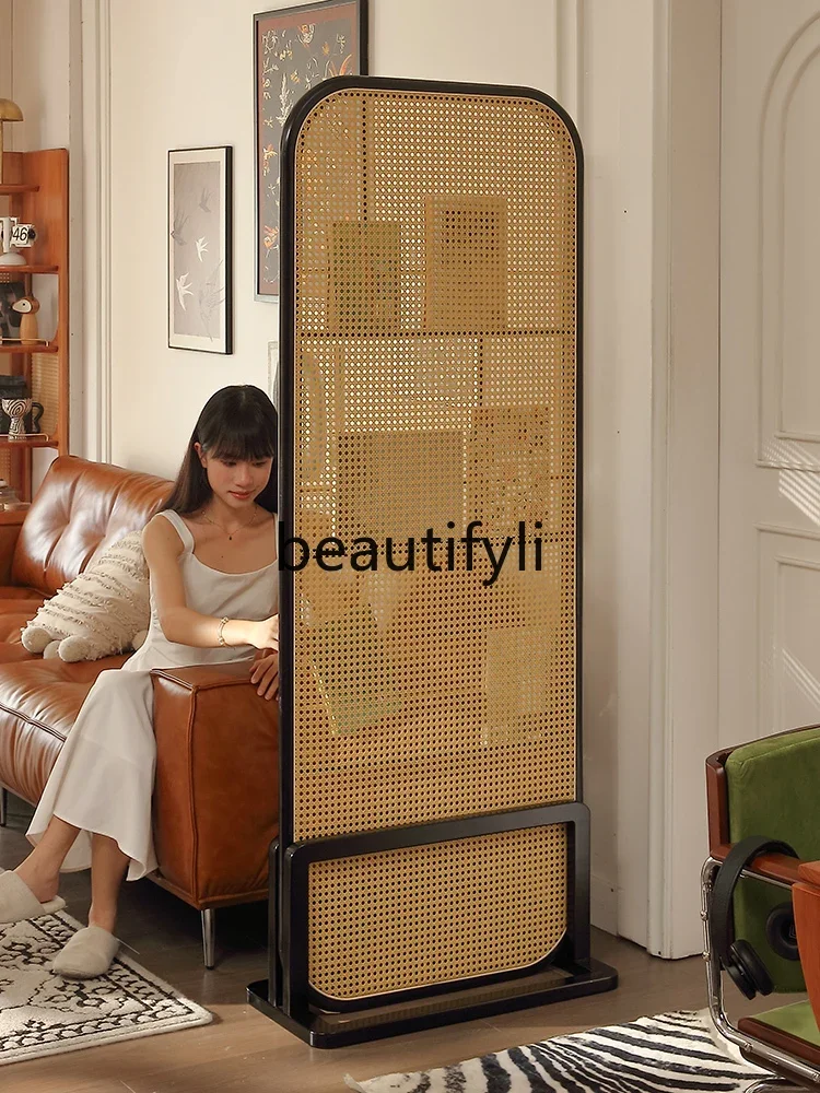 

X11Log wind, rattan screen, partition, living room, entrance, solid wood storage, bookshelf, mobile, medieval Japanese