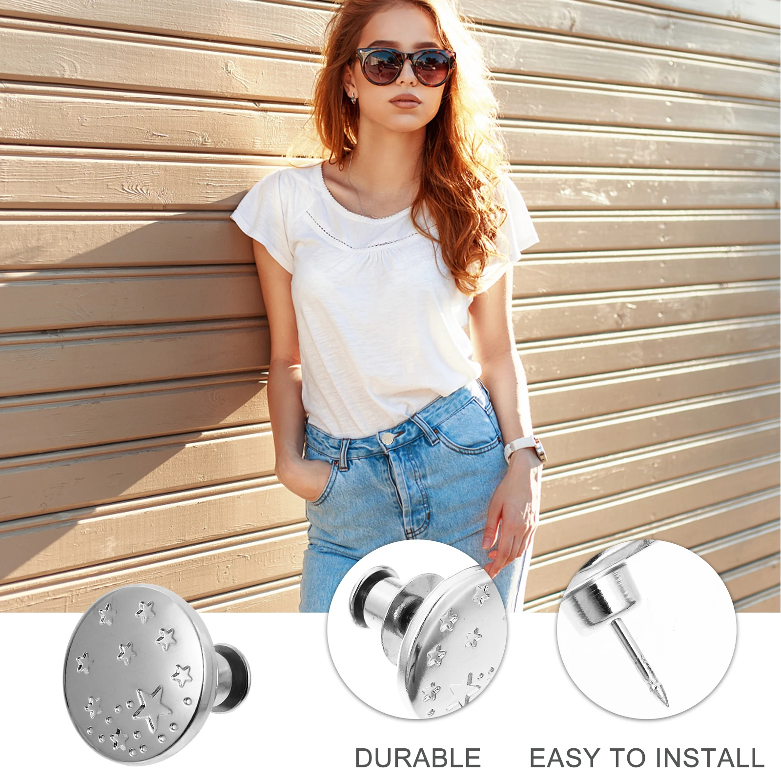 

20pcs Waist Adjustment Buckles Metal Pants Waist Buckle For Jeans Jackets T-Shirts Diy Craft Pants Accessories Anti-Slip Buttons