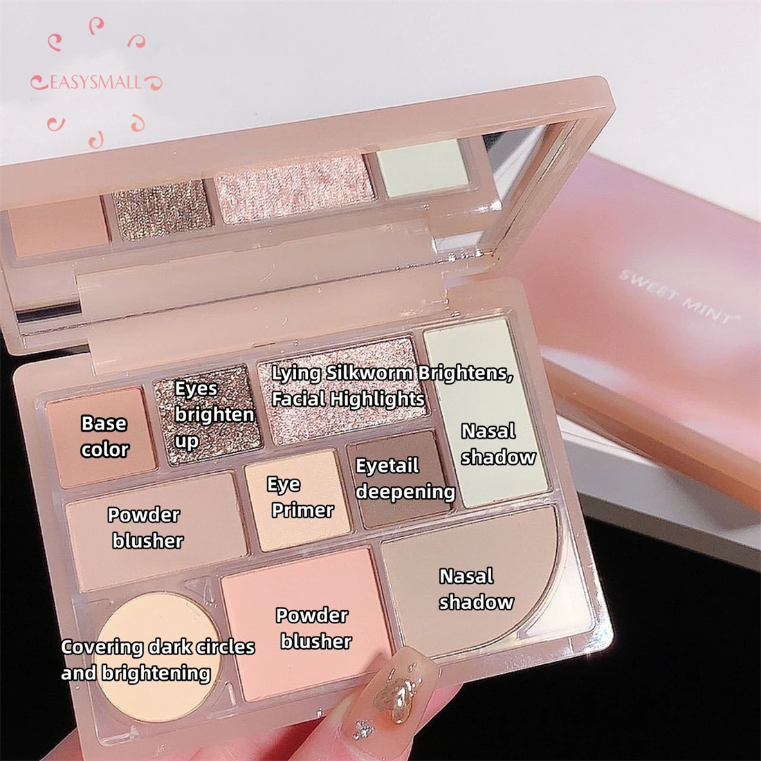 Sakura-paleta navideña de sombras de ojos, pigmentos brillantes, 10 colores