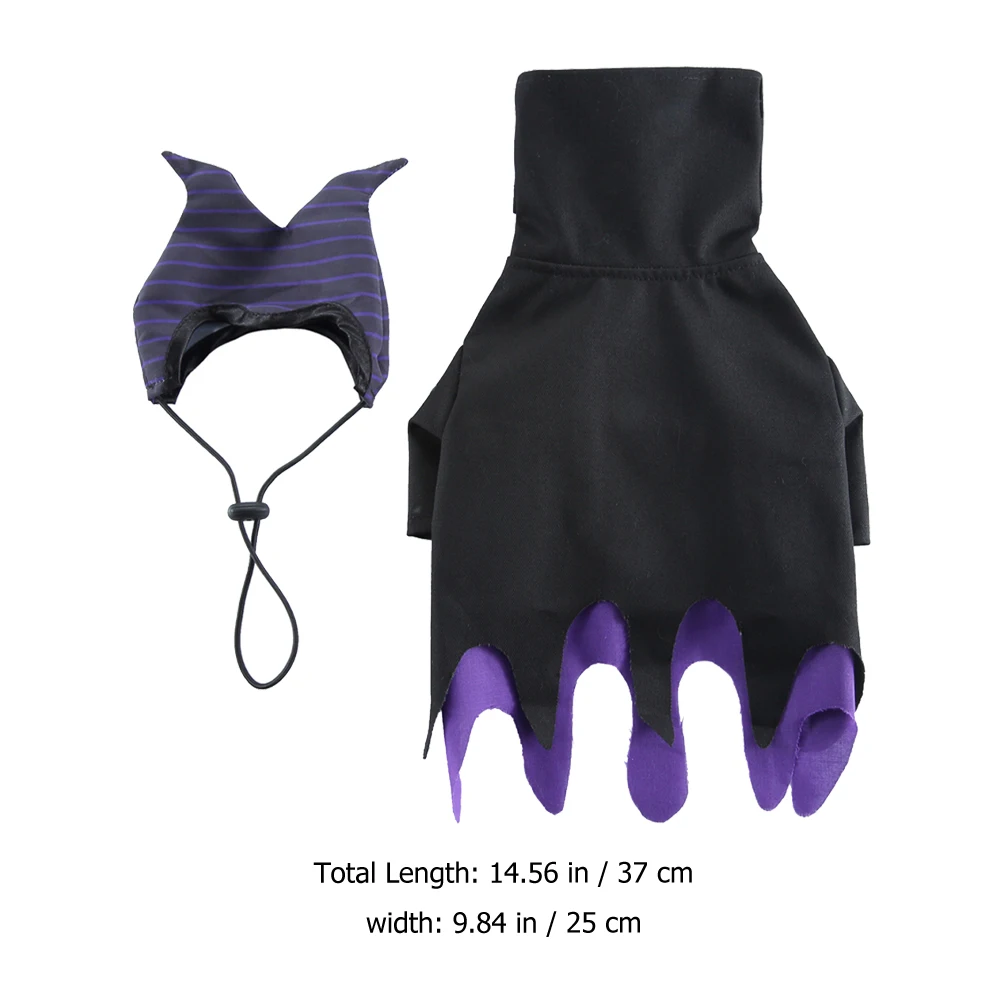 

1 Set Dog Cosplay Costume Halloween Witch Puppy Outfit Wacky Pet Party Clothes For Festival Stage Comfortable Puppy Witch Hat