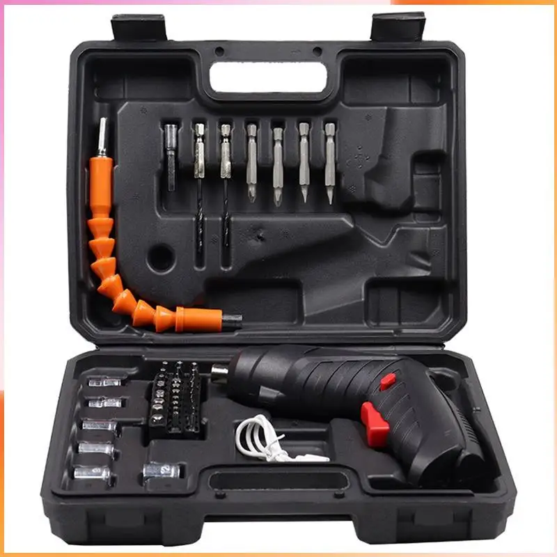 

A93Z 47 PCS Electric Screwdriver Cordless Screwdriver Black Plastic+Metal 3.6V Cordless Drill Screwdriver Rechargeable