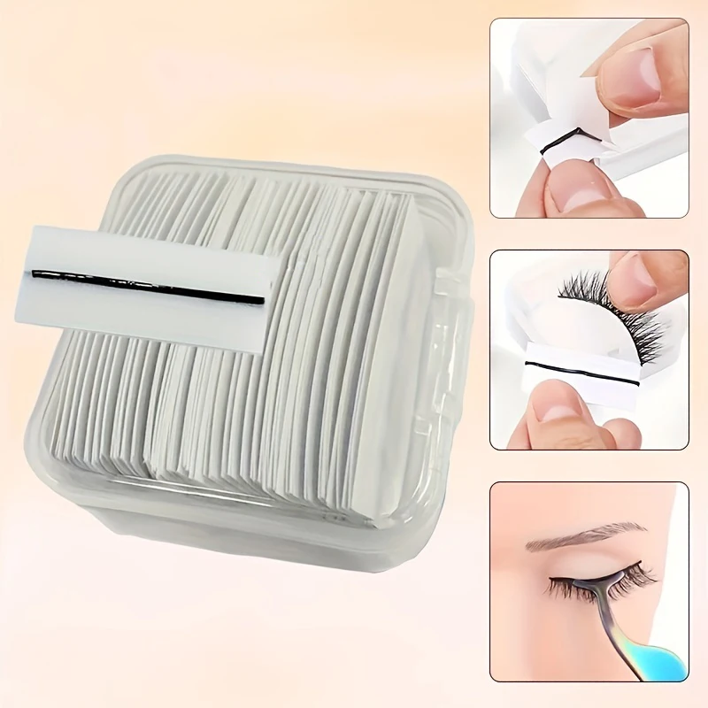 자체 접착 인조 속눈썹 교체 스트립, 접착제 스티커, 재사용 및 방수, 자연스러운 외관, 오래 지속