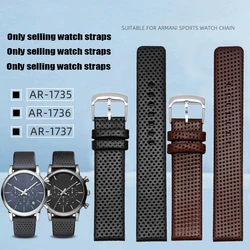 For Armani AR-1733 AR1736 AR1735 AR1737 Citizen Genuine Leather Men's Watchband Bracelet Cowhide WatcStrap Replacement 20mm 22mm