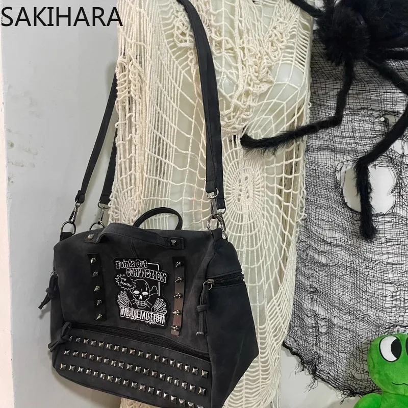 Torby Crossbody American Retro Heavy Beading Y2k Torebki damskie o dużej pojemności Casual Solid Color Fashion Bolsas Para Mujeres