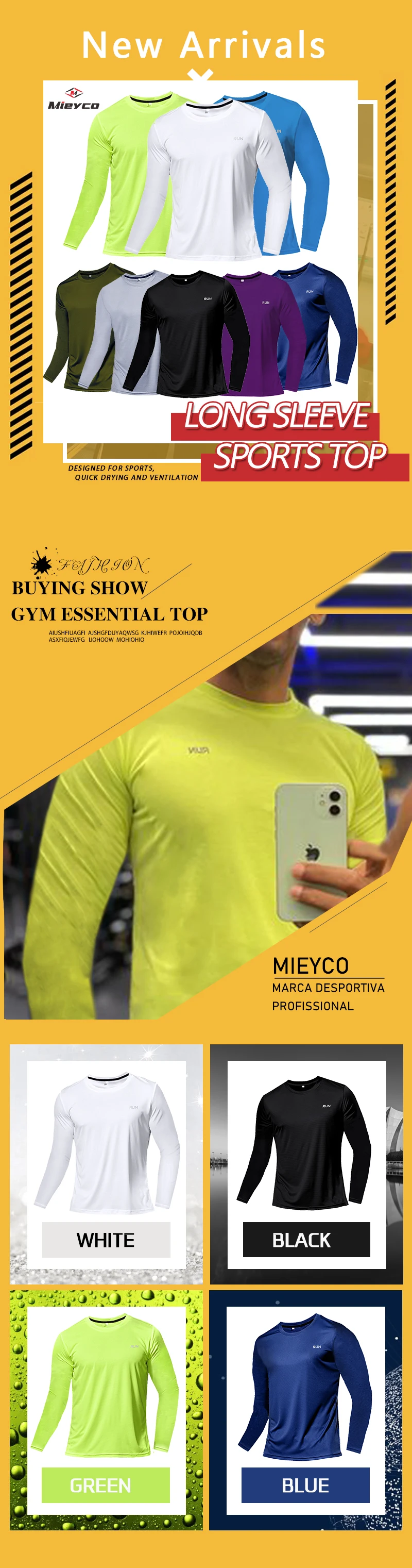 Lange und kurz ärmel ige T-Shirt Fitness Sport Tops Morgen laufen Eis Seide schnell trocknen Outdoor Bergsteigen Sport kleidung Männer – Detail 32