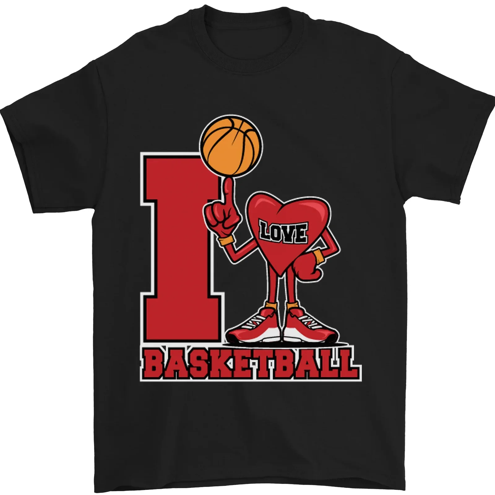 I Love Basketball Mens T-Shirt Cotton Short Sleeve Premium Cotton Short Sleeve O-Neck Mens Tshirt S-3XL