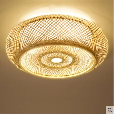 Chinese Zen Style Handmade Woven Rattan Ceiling Art Pendant Lamp Living Room Dining Room Home Decoration Lamp