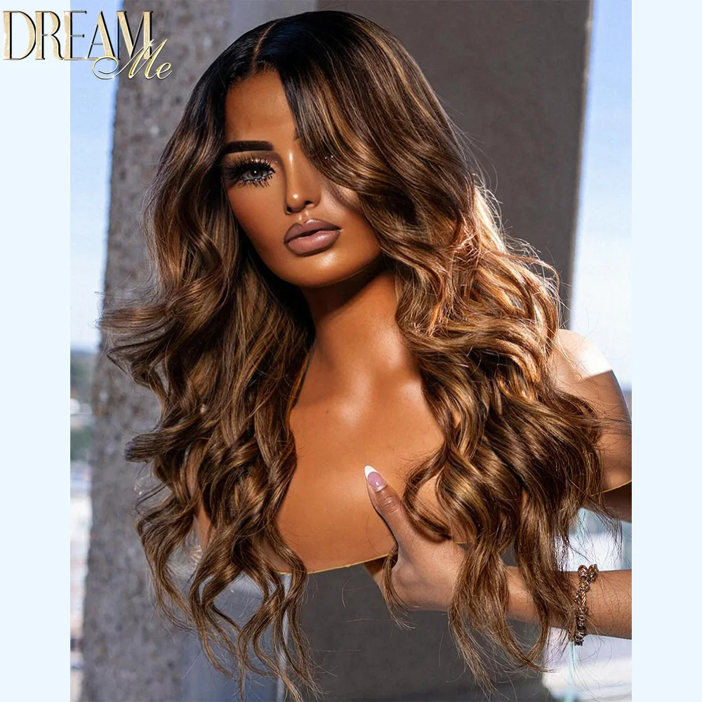 Glueless HD Lace Encerramento Peruca, Ombre Highlight, Peruca de cabelo humano loiro, Real HD Lace Frontal Wig, Pronto para usar