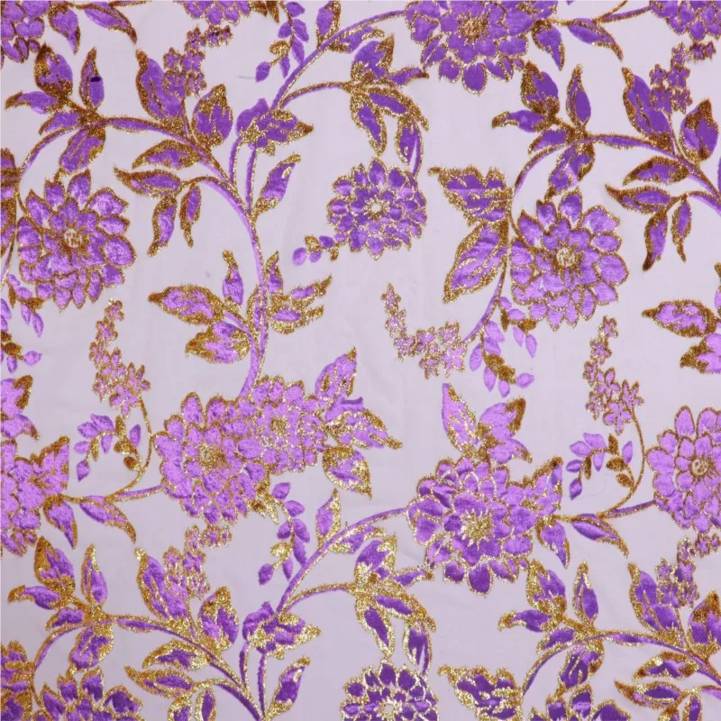 High-end custom-made dress and cheongsam made of woven velvet brocade jacquard viscose fabric