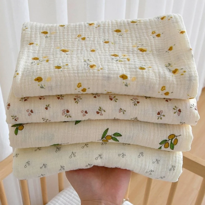 

Floral Print Cotton Baby Blanket Soft Double Layers Cotton Gauze Boy Girl Swaddle Blanket Wrap Newborn Bath Towel Stroller Cover