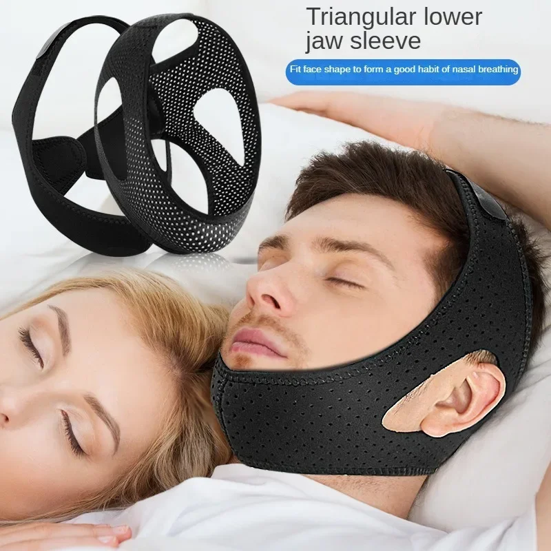 

Breathable Anti Snoring Chin Strap Lower Jaw Support Stop Snore Device Face Lifting Protection Belt for Men Women Sleep