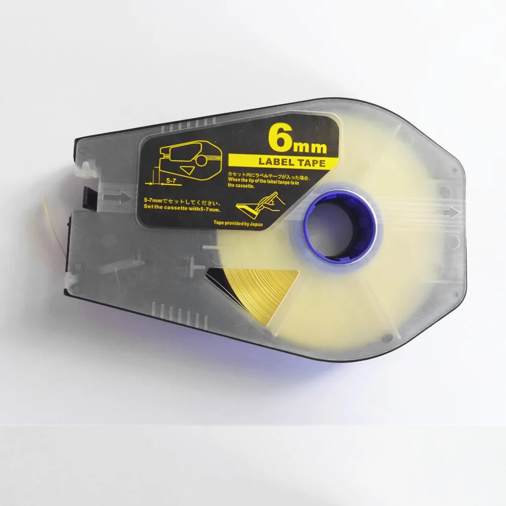 Thermal Label Maker Tape 6/9/12mm White-yellow Label Tape Compatible For Ink Ribbon ID Printer mk2500 mk100 m-Pro 11 Label Maker