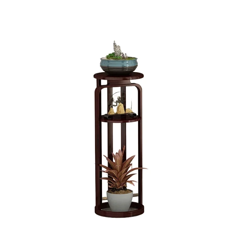 

Antique Chinese Flower Rack Indoor Rose Stand Storage Fixture Bonsai Shelf Bamboo Wood Bloom Decoration Home Organizer