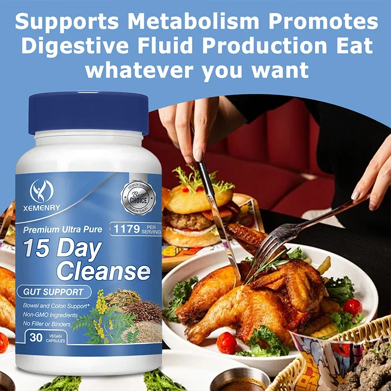 15 Day Cleanse - Intestinal and Colon Support, Reduces Bloating, Boosts Metabolism