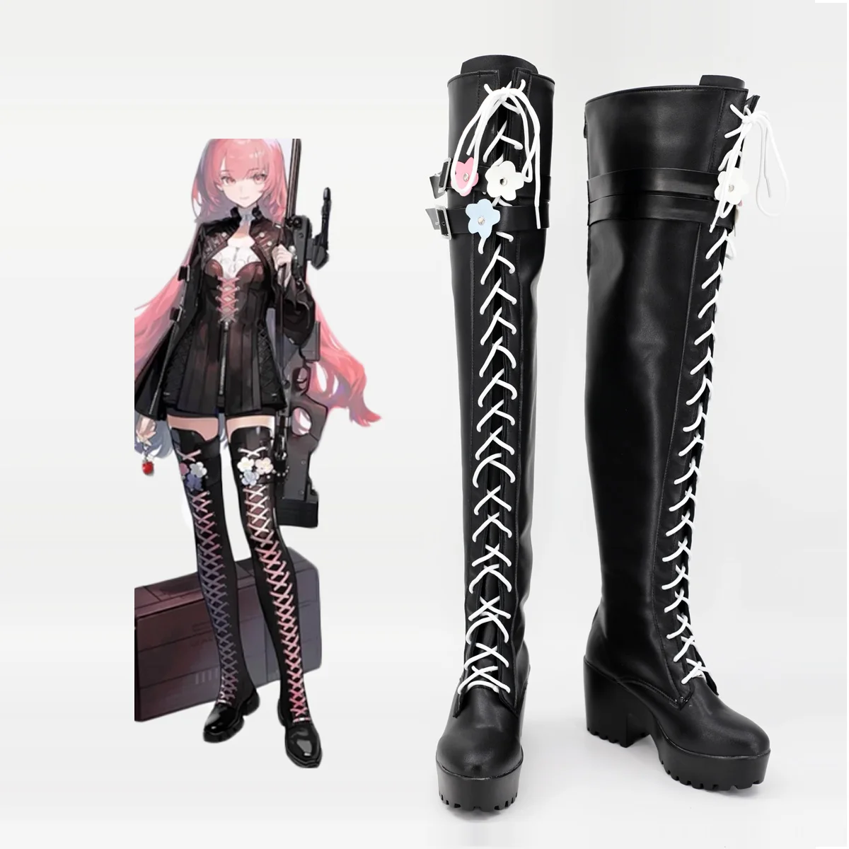 

Arknights Lemuen Cosplay Boots Knee High Shoes Custom Made