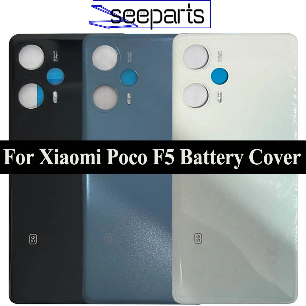 

For Xiaomi Poco F5 Battery Cover Back Glass Panel Rear Housing Case 23049PCD8G 23049PCD8I For Xiaomi Poco F5 Battery Cover