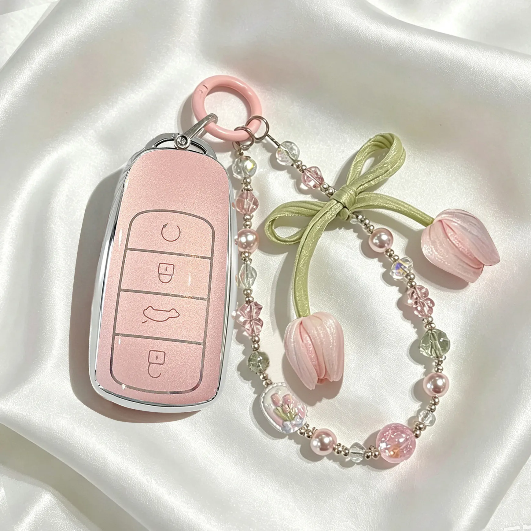 TPU Key Fob Cover for Chery Arrizo 8 Explore 06 Fengyun A8 Tiggo 8 Pro 9 7 8 Plus, Women Cute Key Keychain for Chery